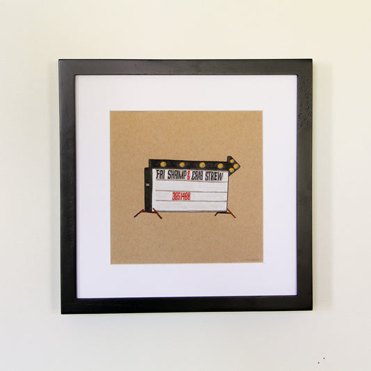 Shrimp Stew Sign Original Art Framed