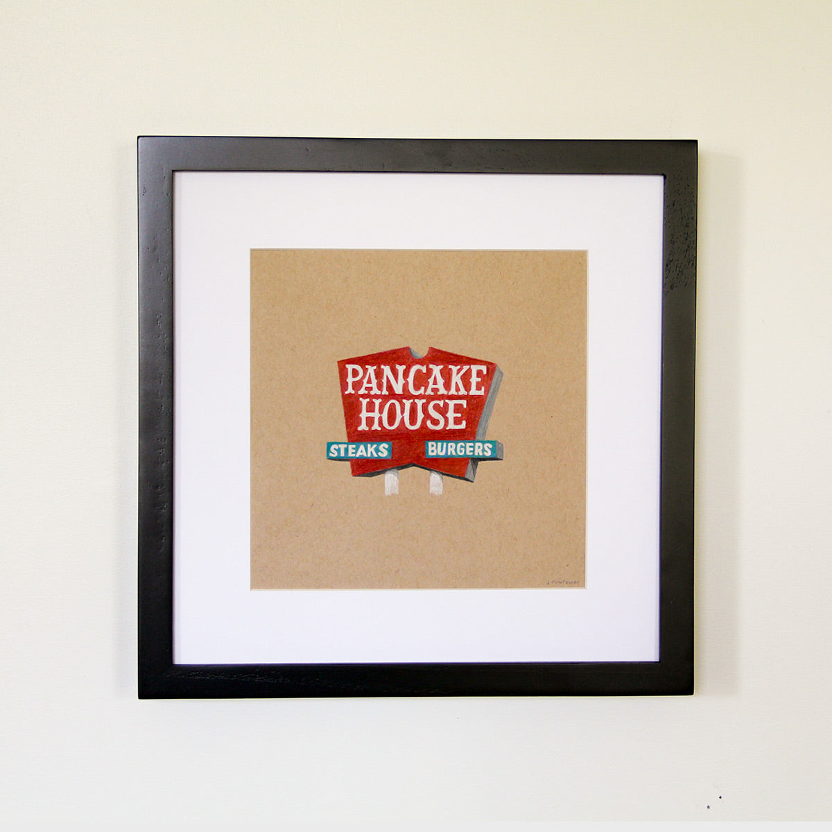Pancake House Sign Original Art Framed