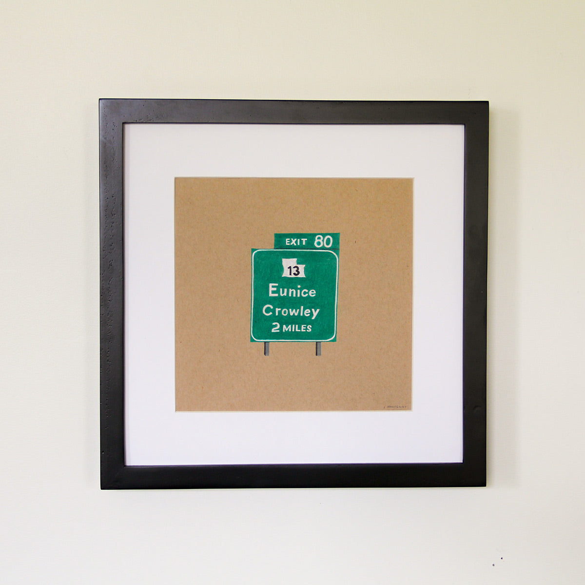 Eunice Exit Sign Original Art Framed
