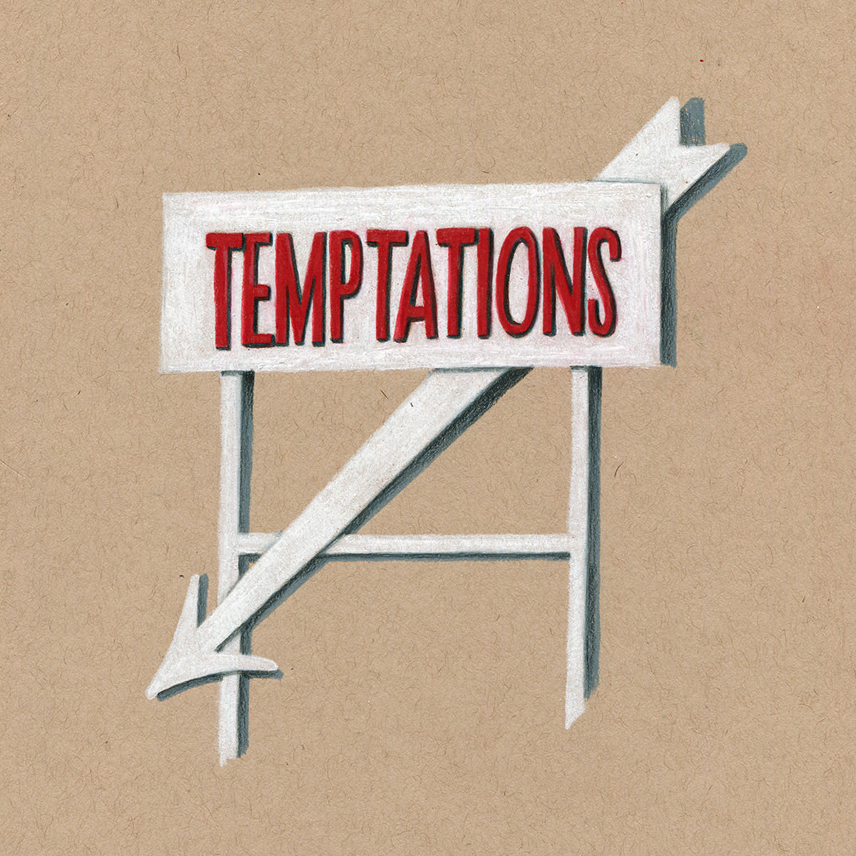 Temptations Sign Original Art Framed