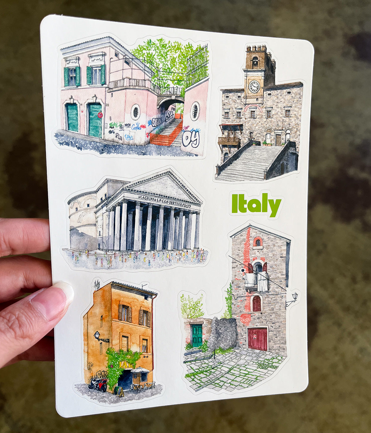 Italy Buildings Sticker Sheet