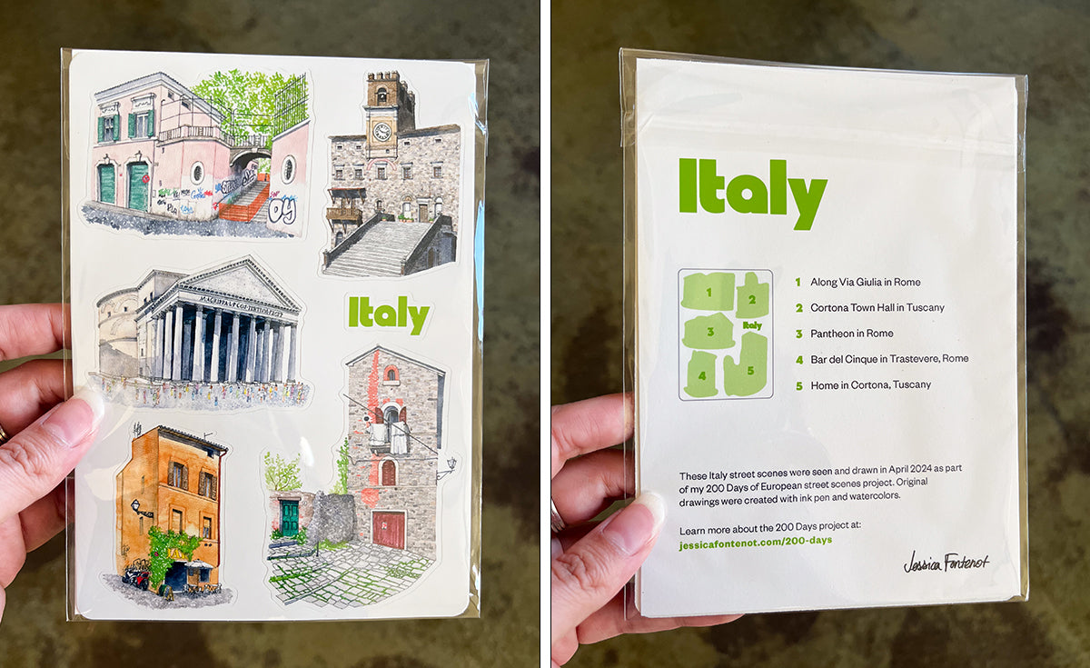 Italy Buildings Sticker Sheet