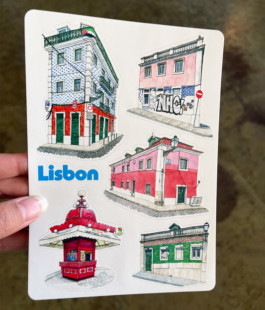 Lisbon Buildings Sticker Sheet