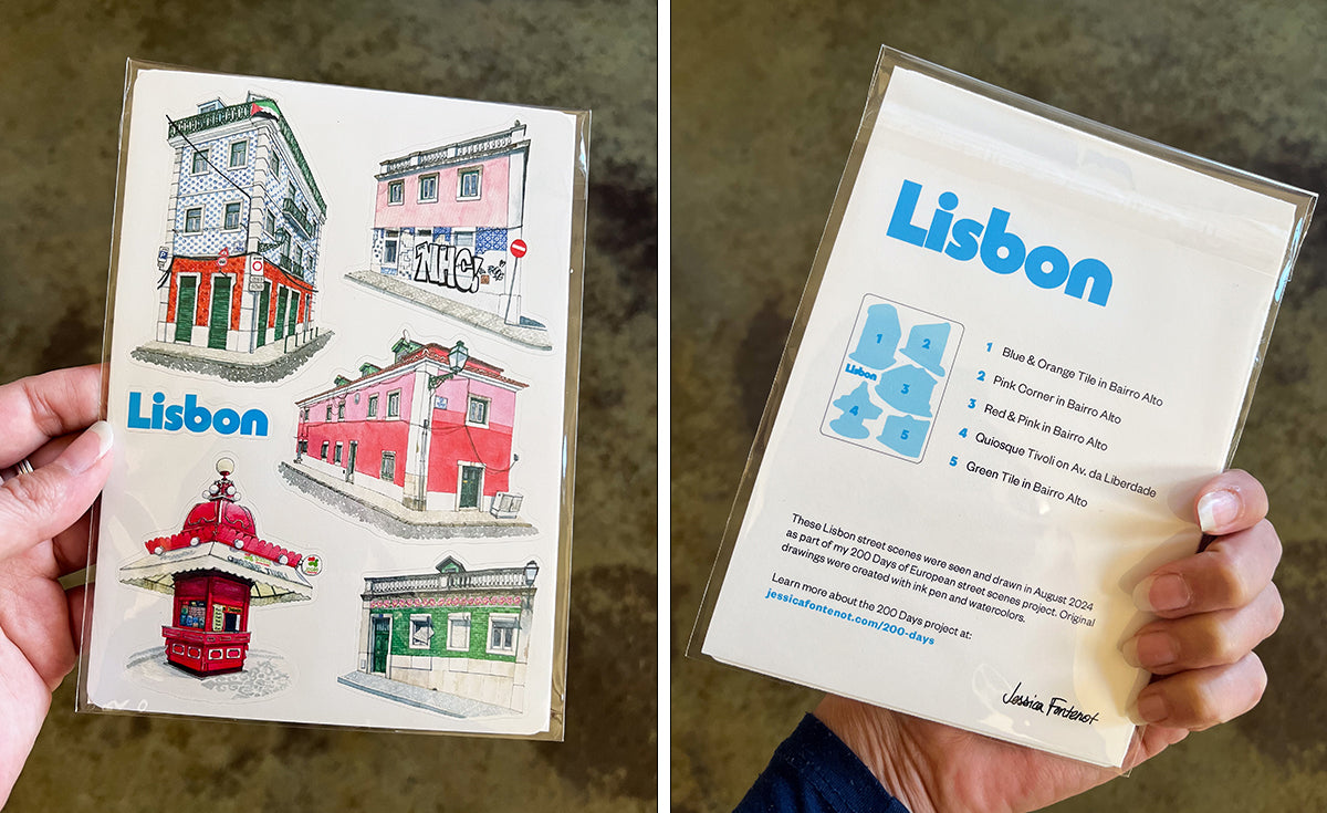 Lisbon Buildings Sticker Sheet