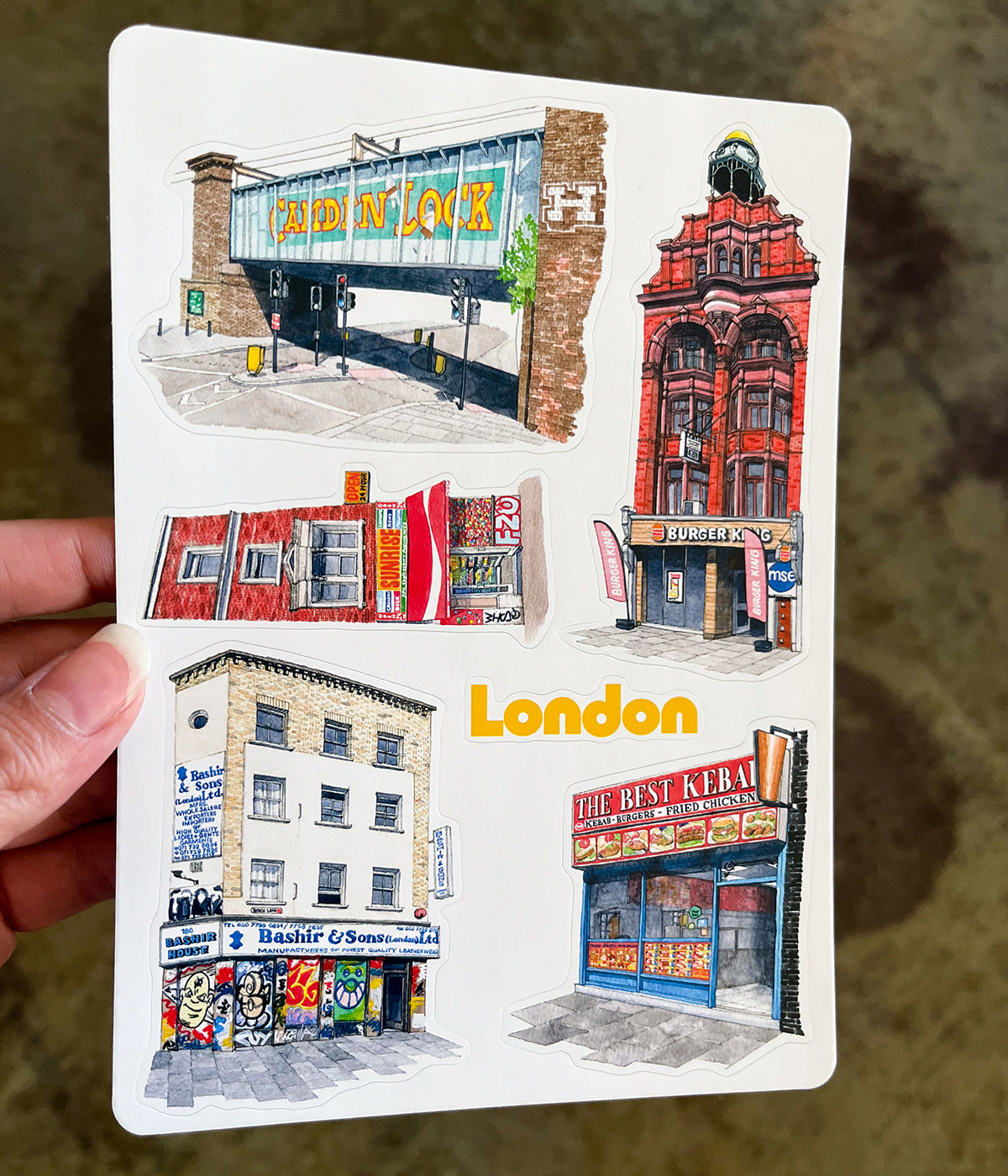 London Buildings Sticker Sheet