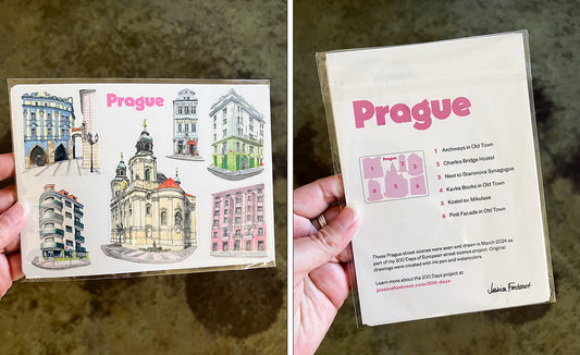 Prague Buildings Sticker Sheet