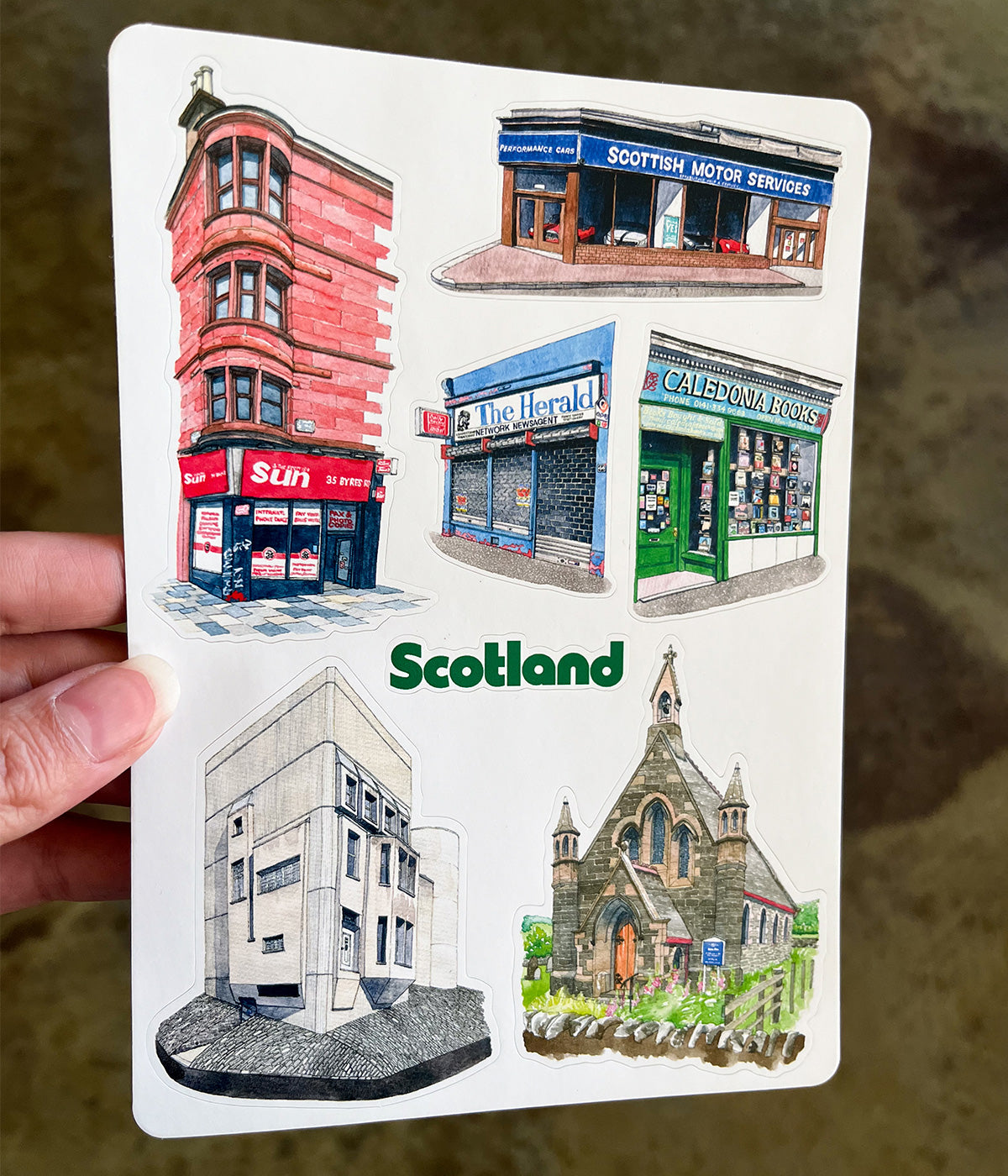 Scotland Buildings Sticker Sheet