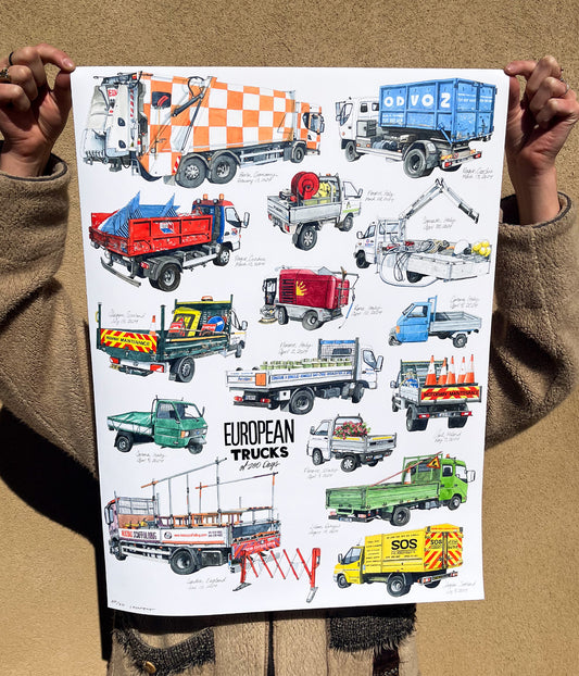 European Trucks Art Poster Print