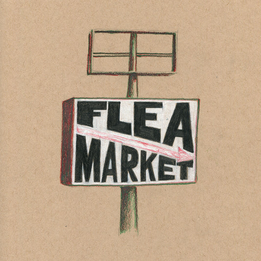 Flea Market Sign - Original Art