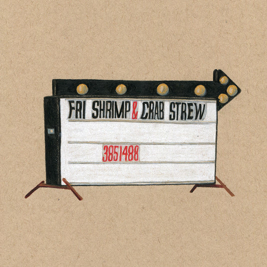 Shrimp Stew Sign Original Art Framed