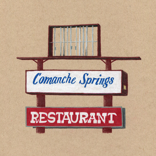 Comanche Springs Sign Original Art Framed