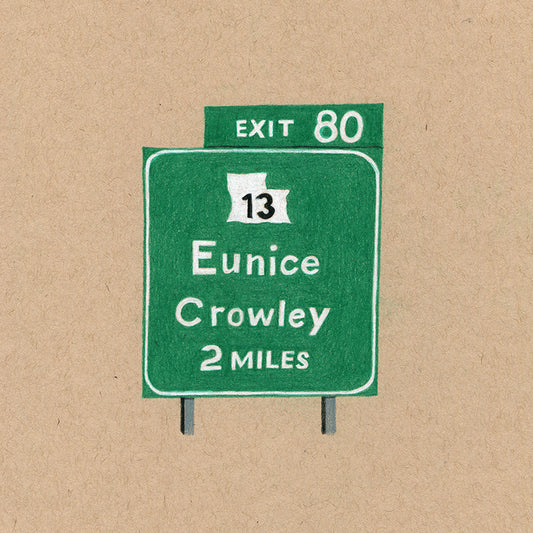 Eunice Exit Sign Original Art Framed