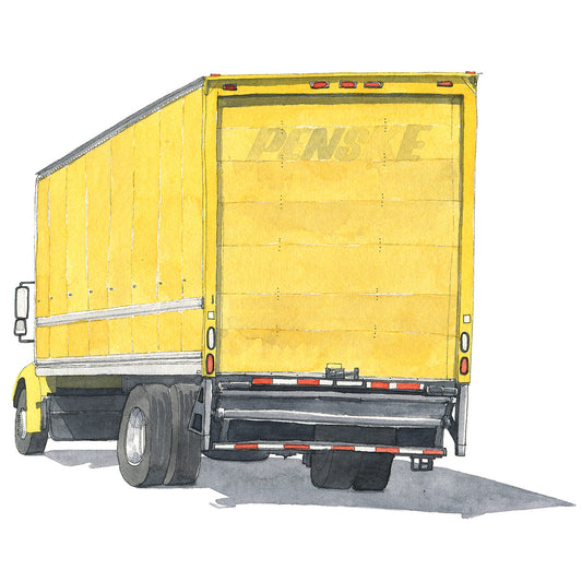 Truck #12 Penske Watercolor Original Art Framed