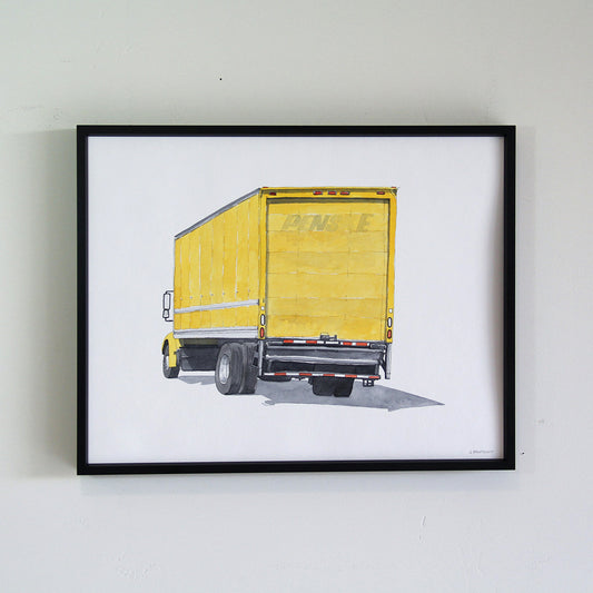 Truck #12 Penske Watercolor Original Art Framed